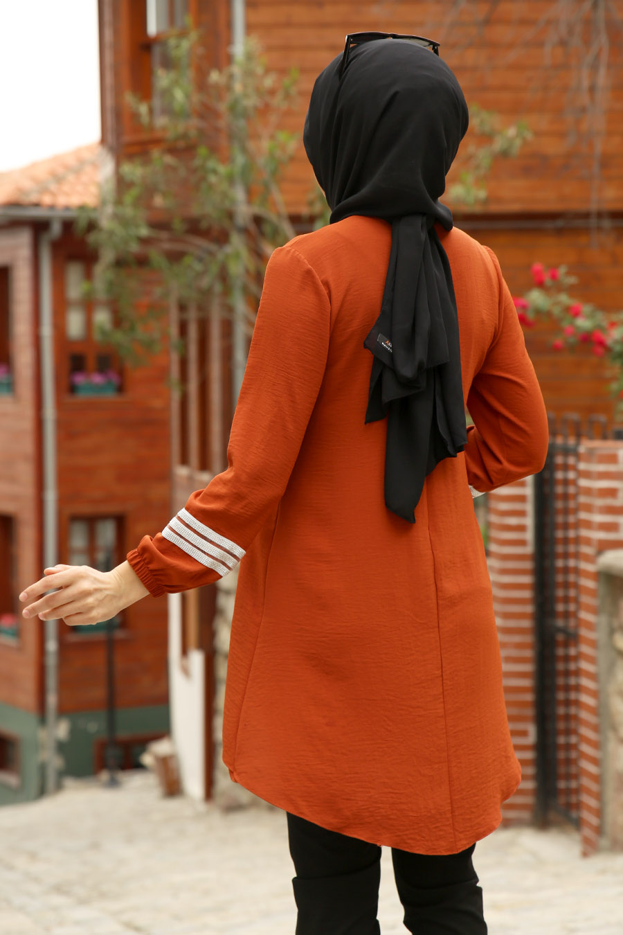 BRICK COLOR TUNIC   